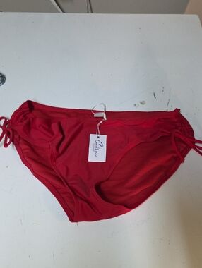 Colloyes Red Bikini Bottom with Side Tie Sz L NWT ✨️5/$30
